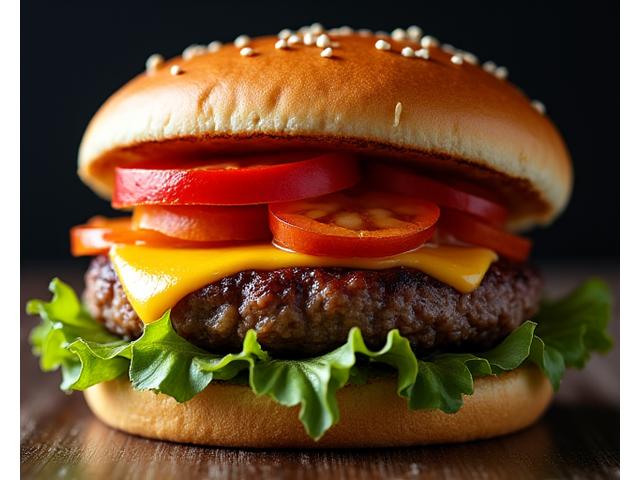 新鮮な食材で作られた食欲をそそるKanrei Bitesバーガーのクローズアップ